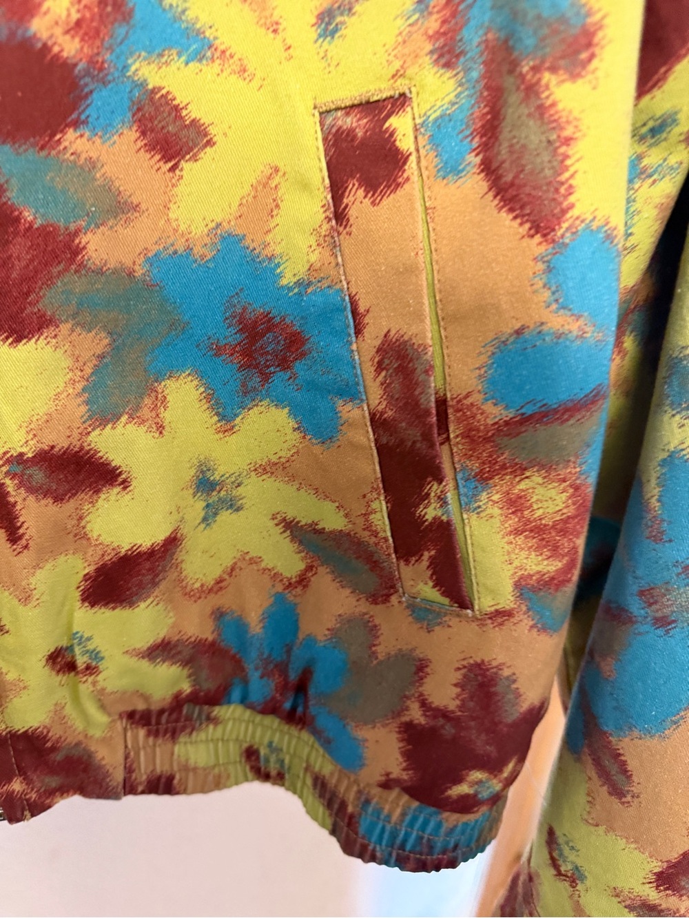 PacSun Floral Lightweight Zip Shirt Jacket in Yellow, Teal & Maroon Men’s M/L - Picture 4 of 4